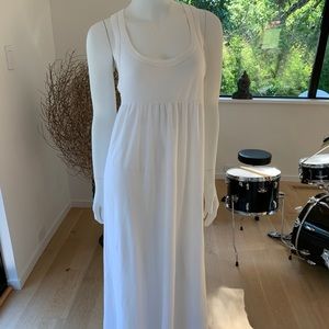 James Perse White Terry Cloth Racer Back Dress